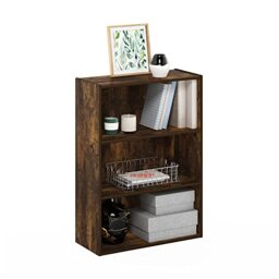 Furinno PASIR 3-Tier Storage Shelves Bookcase, Book Shelf, Amber Pine