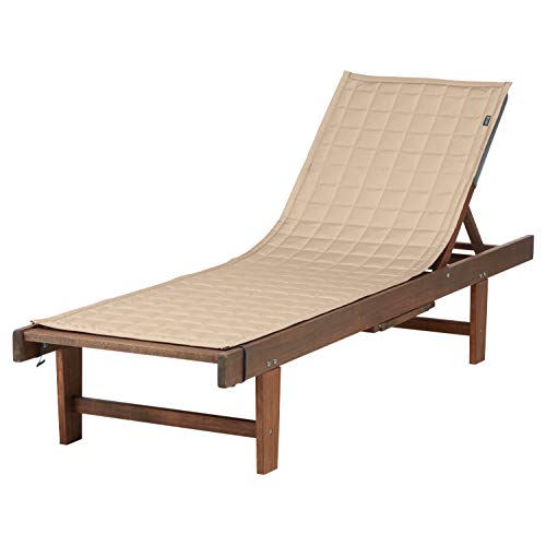 "Classic Accessories Montlake FadeSafe Chaise Lounge Slip Cover, 72"" x 21"", Antique Beige"