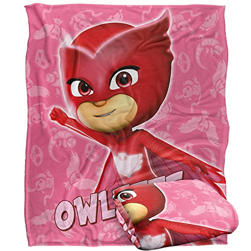 PJ Masks Kids Blanket, 152 x 127 cm Owlette Character Silky Touch Super Soft Throw Blanket