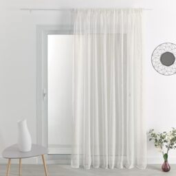 HomeMaison Polyester Muslin Sheer Curtain 295 x 180 cm Ivory