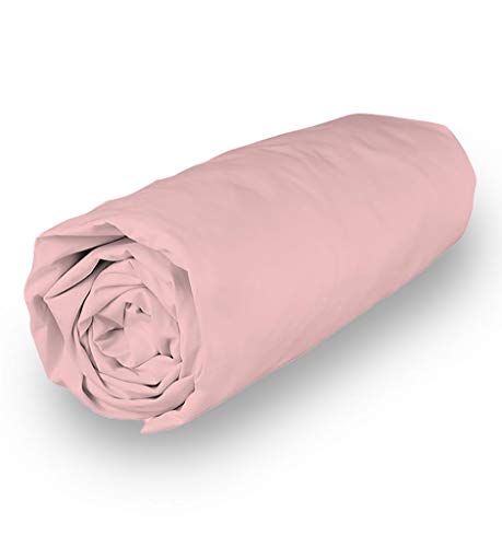 Soleil d'ocre Camille Cotton Fitted Sheet, Rose, 160 x 200 cm