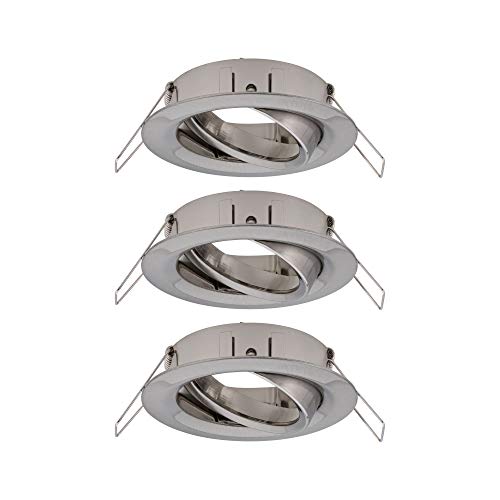 Paulmann 92485 Choose recessed luminaire spot swivelling max. 3x10 watt recessed Ceiling Spotlight Brushed Iron recessed lamp Aluminium