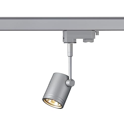 SLV 3-Phase System spot BIMA 1 Light/Spotlight, LED spot, Ceiling Spotlight, Ceiling Light, Track System, Interior Lighting / GU10 50W Grey