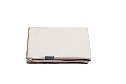 David Fussenegger VELVET Blanket Plain/Reversible, Cotton Acrylic, Raw white/mud, 135 x 200 cm