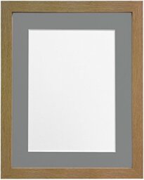 FRAMES BY POST 25mm wide H7 Silver Picture Photo Frame with Dark Grey Mount 16 x 12 Image Size 12 x 10 Inch