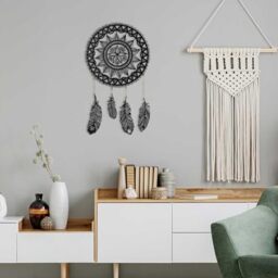 Stylish Black Decorative Metal Wall Accessory, 49 x 49 cm, 100% Steel (1.5 mm), Durable & Elegant Design for Modern Home Decor, Lightweight 1.8 kg