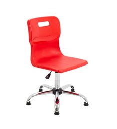 TC Group Senior Swivel Chair with Glides, Age 11+ Years, Red, 60 x 60 x 76.5 to 82 cm