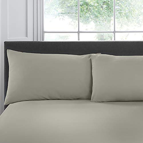Appletree Pair of Housewife Pillowcases, 100% Cotton Silver, 76 x 48cm