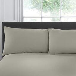 Appletree Pair of Housewife Pillowcases, 100% Cotton Silver, 76 x 48cm