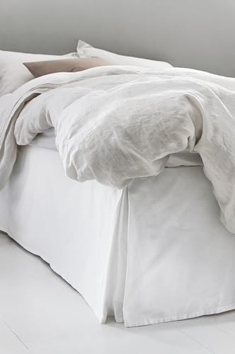 Jotex Colour Bed Skirt Organic Cotton Bed Skirt, Height 45 cm - White, 120 x 200 cm