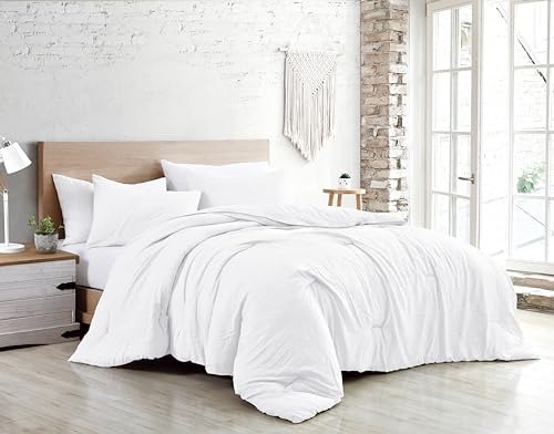 Jenny Sesal Bed Duvet Cover Set – Solid Colour – 100% Pure Cotton – Made in Italy Double – Single – Duvet Cover and Pillowcases Set (White, Queen Size)