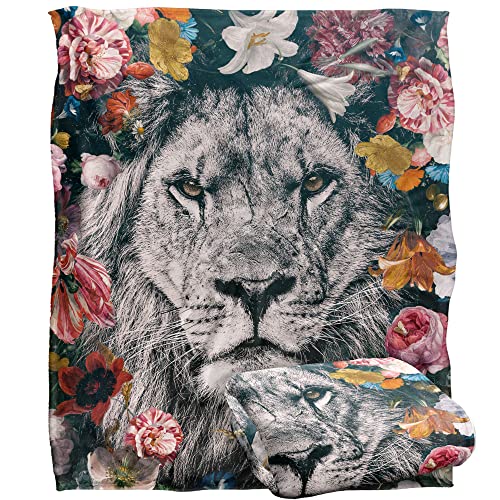 Bcreative - Reinders Reinders Floral White Lion Silky Touch Super Soft Throw Blanket 152 X 127 Cm