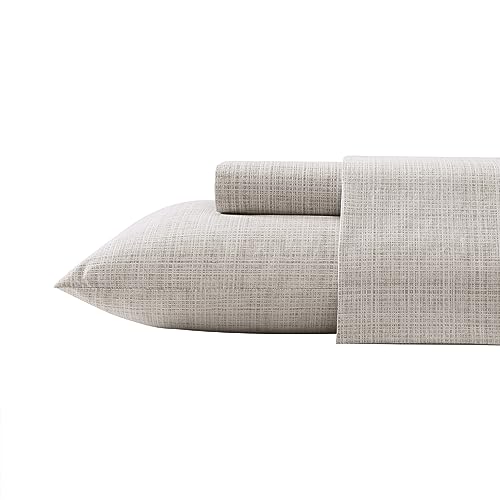 Tommy Bahama - King Sheets, Washed Percale Cotton Bedding Set, Soft & Breathable Bedroom Decor with Deep Pockets (Raffia Linen Beige, King)