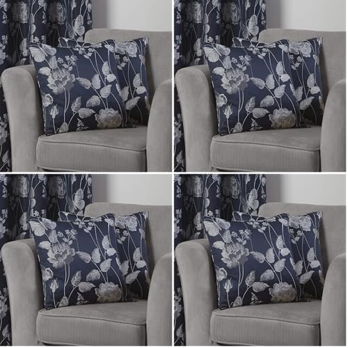 Emma Barclay Butterfly Meadow - Jacquard Cushion Cover in Navy - 17x17 (43x43cm) (Pack of 4)