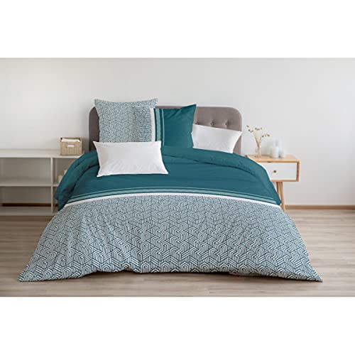 Home Linge Passion - Duvet Cover - 3 Pieces - 100% Cotton - 57 Thread Count - Double - 240 x 260 cm - Tilt Celadon Tree