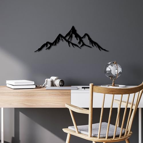Stylish Black Decorative Metal Wall Accessory, 62 x 22 cm, 100% Metal (1.5 mm Thick), Easy Wall Mounting, Perfect for Modern Home Decor