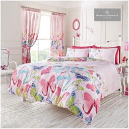 Gaveno Cavailia Luxurious FASHION BUTTERFLY Bed Set with Duvet Cover and Pillow Case, Polyester-Cotton, Pink, King