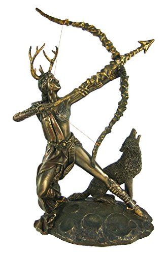 Pacific Giftware Bronzed Finish Artemis Moon Goddess Greek Statue Diana by