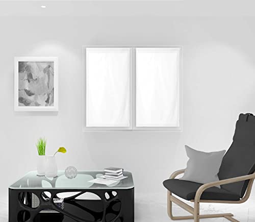 Soleil d'ocre, Dolly Pair of Half Curtain 45 x 90 cm, White