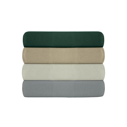 100% Cotton Ranforce Single Fitted Sheet (100 x 200 + 30 cm), Green, 155 Thread Count, Machine Washable at 30°C, Soft, Durable & Comfortable for a Cosy Sleep