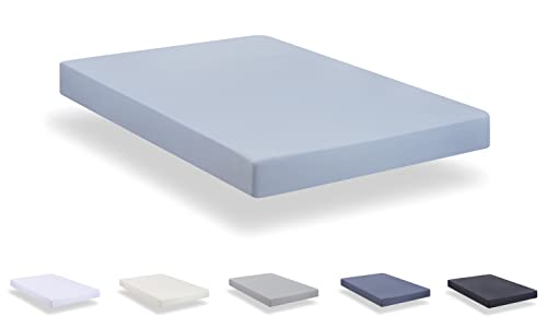 Todocama - Fitted sheet made from extra soft brushed microfibre. (Bed 105 x 190/200 cm, Light Blue)
