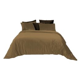 Jenny Sesal Sophia Velvet Duvet Cover Set, Soft and Elegant Velvet Top and Microfibre Bottom – Duvet Cover and Pillowcases Set (Double, Beige)