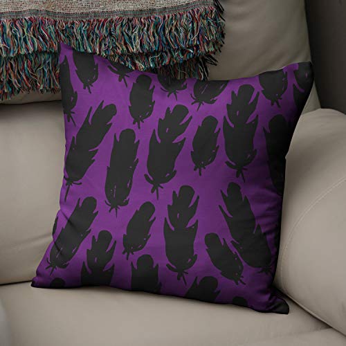 Bonamaison Decorative Cushion Cover Purple & Black, Throw Pillow Covers, Home Decorative Pillowcases for Livingroom, Sofa, Bedroom, Size: 43X43 Cm - Designed and Manufactured in Turkey