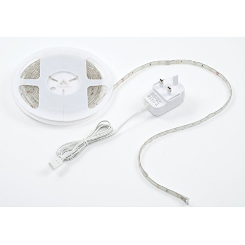 FLEXLINE Non-Waterproof 5M Warm White LED Strips Lighting Tape Kit for Home Kitchen Cabinet TV Lighting Decoration