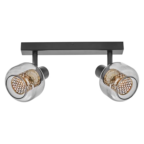 OSRAM Decor Spot Firefly wall Light, 2x2.8W, E14, 500lm, 2700K, Warm White, dimmable, IP20, Metal/Glass, Black, LED Included and Replaceable
