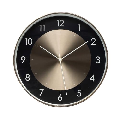 Levitantes Black Aluminium Wall Clock 30 cm, Continuous Movement – Ideal for Decoration and Time Control in Indoor Spaces.