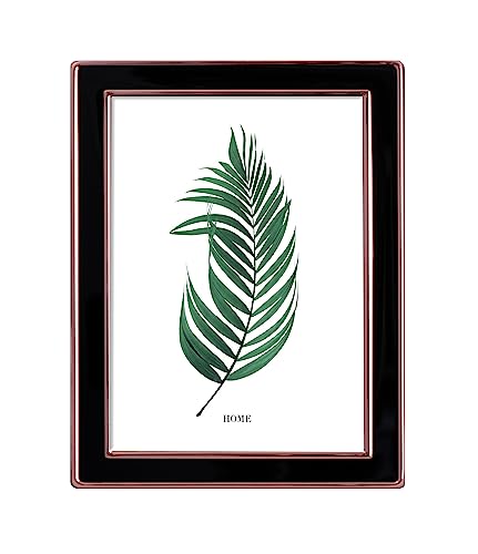 Inov8 Framing Tarnish Resistant Silver Plated Picture Frame - Rose Gold Black Enamel Design for 7x5 Inch (18x12cm) Photo