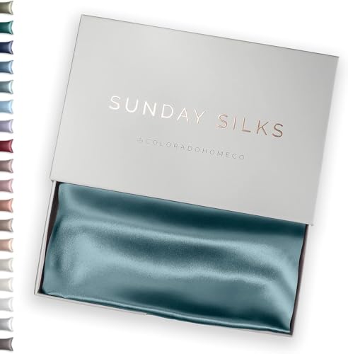 SUNDAYSILKS??? 100% Mulberry Silk Pillowcase, Silk Pillow Cases for Hair & Skin, Superior to Satin Pillowcase, with Zipper, Standard, Queen, King Sizes, Anti-Wrinkle, Cooling, Non-Slip Silk Pillowcases