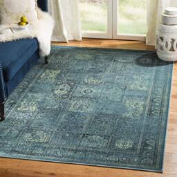 Safavieh Traditional Indoor Woven Rectangle Area Rug, Vintage Collection, VTG127, in Turquoise / Multi, 122 X 170 cm for Living Room, Bedroom or Any Indoor Space