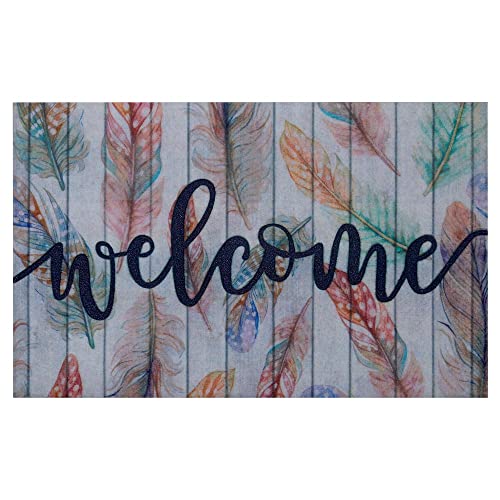 HANSE Home Printed Doormat Flocked 3D Look with Non-Slip PVC Floor Dirt Trapper Mat Door Mat Dirt Trapper Entrance Rug Indoor and Outdoor Various Designs 45 x 70 cm Colour: Welcome 9