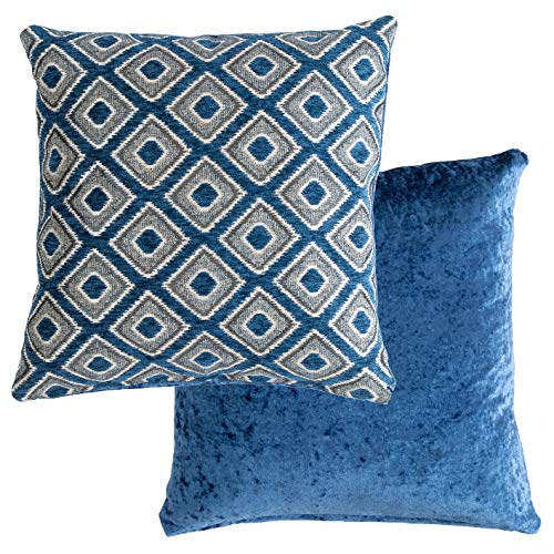 Emma Barclay Pisa Geometric Jacquard Cushion Cover in Navy - 17x17 (43x43cm)