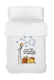 RIPSHOP Duvet cover with two cushions Deco 100% cotton Sleeping model by Joan Turú in català for 105 bed (170 x 240 cm).