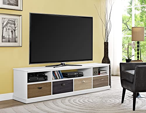 DHP Furniture Mercer TV Stand 65 Inch, White, 40x183x46cm (DxWxH)