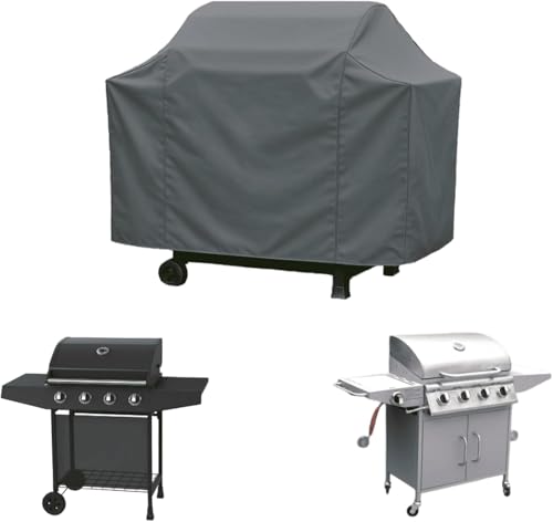 Home Source Duracover 4 Burner BBQ Protective Cover, Waterproof for Outdoor Use ??? Durable Polyester Grill Protector with Drawstring Closure, Extra Large Gas BBQ Cover