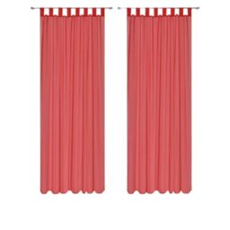 "Megachest sheer Voile Tab Top Curtain(red, 56"" wideX90 drop(W142cmXH228.5cm))"