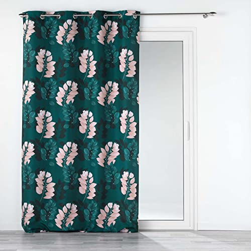 Douceur d'Intérieur Curtain, Polyester, Emerald, 140 x 260 CM