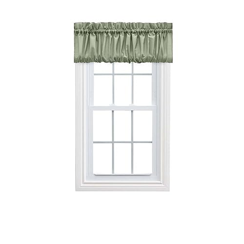 "Ellis Curtain Stacey Sheer Balloon Valance, 60"" x 15"", Sage"