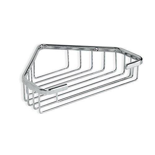 TATAY Bathroom Corner Shelf Brass - Includes Screws - Supports 5 kg - Compatible with No-Drill System (Quick Fix) - Moisture Resistant - Modern - Easy Drainage - 18 x 4,5 x 18 cm - Krom Model