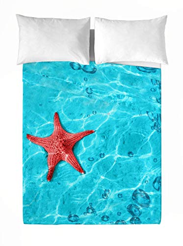COSTURA S2800982 Ocean Vices Sheet Set, 90 cm Bed, Multicoloured, 160 cm x 270 cm