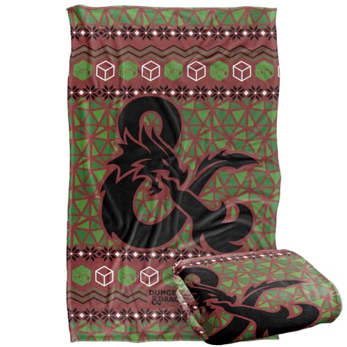 popfunk Dungeons And Dragons Ampersand Logo Ugly Christmas Sweater Silky Touch Super Soft Throw Blanket 91 x 147 Cm