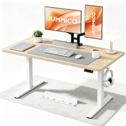 JUMMICO Electric Height Adjustable Desk, 140x70cm,Beige