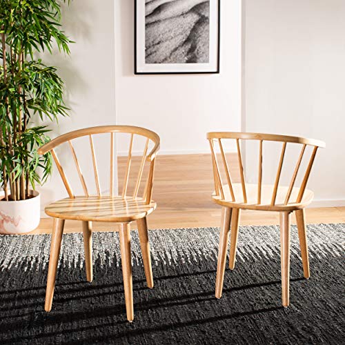 Safavieh Set of 2 Wooden Dining Chairs, in Natural