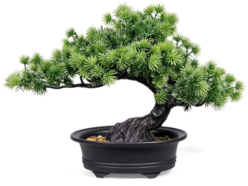 "yoerm Artificial Plants Indoor Fake Plants Bonsai Tree, for Home D??cor, Bathroom Bookshelf Zen Garden Farmhouse Room Decor, Tall 9.5"""
