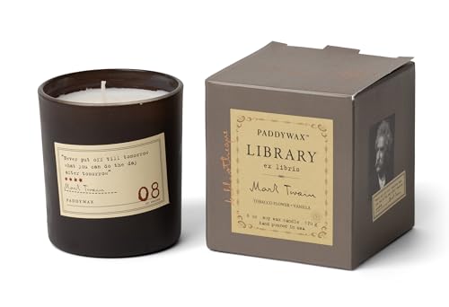 Paddywax Scented Candles Library Collection Luxury Artisan Candle, 170g, Mark Twain