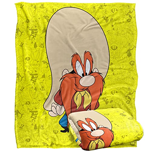 LOONEY TUNES Blanket, 152 x 127 cm, Yosemite Sam Character Silky Touch Super Soft Throw