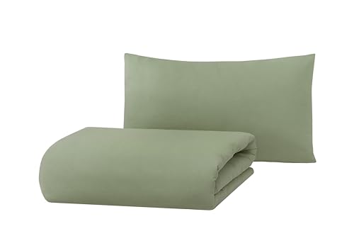 Hibboux Mono Duvet Cover Set 80 x 80 cm Green